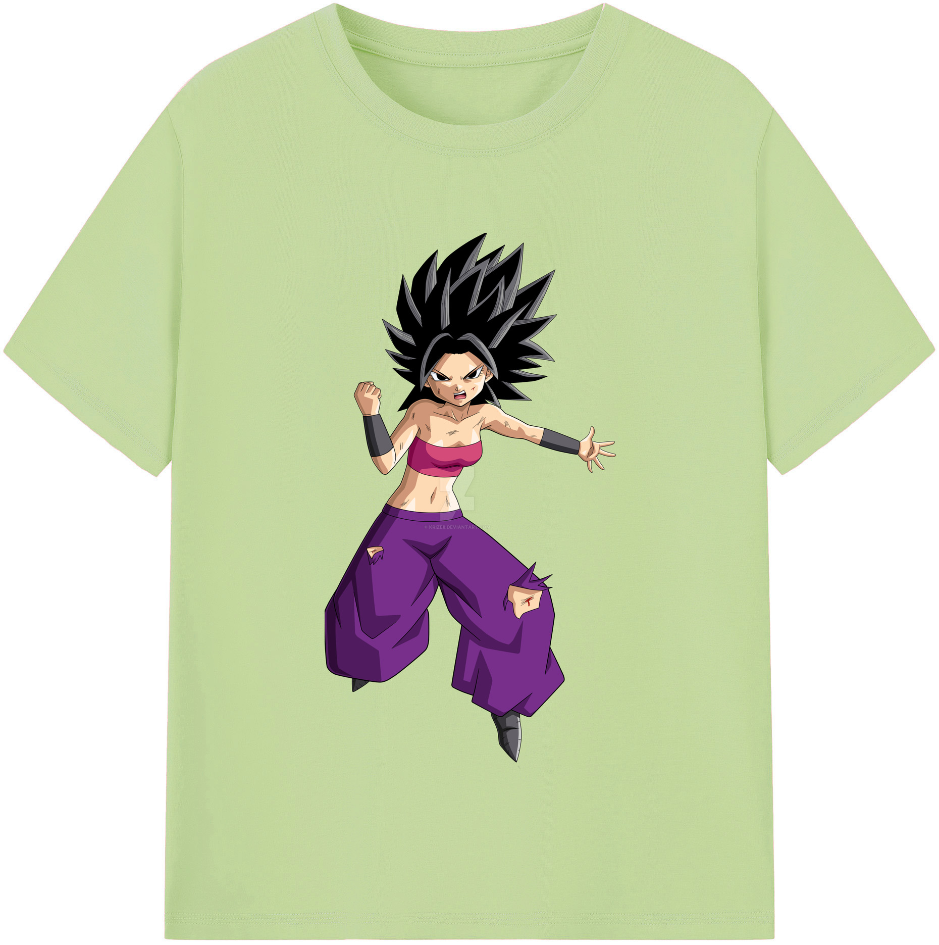 （画像用） ドラゴンボール カリフラ DRAGON BALL Caulifla 綿100％半袖Tシャツ（フロントプリント）